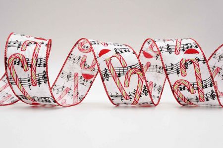 Sheet Music & Candy Ribbon - Sheet Music & Candy Cane Ribbon